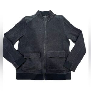 MARC ANTHONY Charcoal Full Zip Slim Fit Fleece Jacket